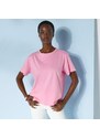 Blancheporte Rovné tričko s krátkými rukávy a kulatým výstřihem růžová 34/36