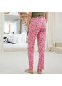 Blancheporte Pyžamové kalhoty s potiskem květin "Bohème" indická růžová/khaki 34/36