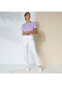 Blancheporte Kalhoty s podkasanými nohavicemi, bavlna/len bílá 36