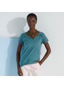 Blancheporte Jednobarevné tričko s tuniským výstřihem šedozelená 34/36