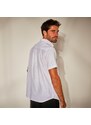 Blancheporte Jednobarevná košile s krátkými rukávy, efekt lnu bílá 39/40