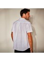 Blancheporte Jednobarevná košile s krátkými rukávy, efekt lnu bílá 39/40