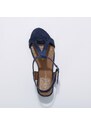 Blancheporte Páskové sandály na podpatku, kůže LWG nám. modrá 36