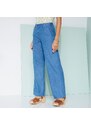 Blancheporte Široké kalhoty, lehký denim sepraná modrá 36