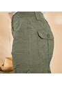 Blancheporte 3/4 kalhoty s pružným pasem khaki 48