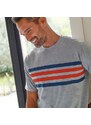 Blancheporte Pyžamové tričko s krátkými rukávy a pruhy šedá/oranžová 77/86 (S)