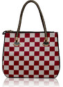 L&S Fashion LS Fashion Dámská kostkovaná červenobílá kabelka LS00135