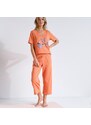 Blancheporte Pyžamo se 3/4 kalhotami a potiskem "motýlů" oranžová 34/36