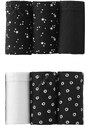Blancheporte Kalhotky maxi s hvězdičkami, sada 6 ks černá/bílá 38/40