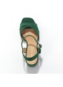Blancheporte Sandály s překříženými pásky na podpatku zelená 36