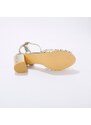 Blancheporte Metalické sandály na podpatku zlatá 36