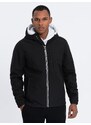 Ombre Men's SOFTSHELL jacket with fleece center - black