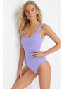 Trendyol Lilac Square Neck Regular Swimsuit