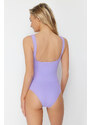 Trendyol Lilac Square Neck Regular Swimsuit