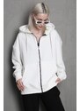 Madmext Ecru Hooded Basic Sweatshirt