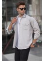 Madmext Gray Basic Regular Fit Men's Shirt 6716