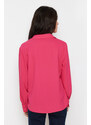 Trendyol Fuchsia Mother of Pearl Buttoned Regular Fit Matte Woven Shirt