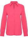 Trendyol Fuchsia Mother of Pearl Buttoned Regular Fit Matte Woven Shirt