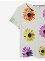 Bílé holčičí květované tričko Desigual Danerys - Holky