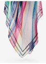 Růžovo-modrý dámský vzorovaný šátek Desigual Powercolor Rectangle - Dámské
