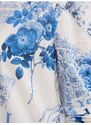 Modro-bílá dámská vzorovaná košile Desigual Flowers News - Dámské