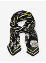 Černý dámský květovaný šátek Desigual Mixing Flower Rectangle - Dámské
