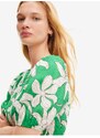 Bílo-zelené dámské květované šaty Desigual Nashville - Dámské