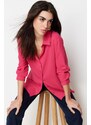 Trendyol Fuchsia Mother of Pearl Buttoned Regular Fit Matte Woven Shirt