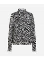 HALENKA KARL LAGERFELD ANIMAL PRINT SILK SHIRT