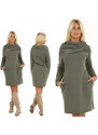 Fashionweek Dámské šaty pohodlné teplákové dámské šaty s kapsami široký komín MF835