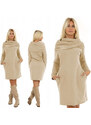 Fashionweek Dámské šaty pohodlné teplákové dámské šaty s kapsami široký komín MF835