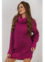 Fashionweek Dámské šaty pletené sveterové šaty dlouhy pletený golfový svetr roláková tunika PATTY