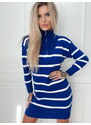 Fashionweek Dámské šaty svetrové pletené šaty,tunika se stojáčkem a zipem NB72306