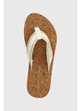 Žabky Tommy Hilfiger HILFIGER CORK BEACH SANDAL dámské, béžová barva, na plochém podpatku, FW0FW07904