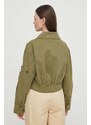 Bavlněná bunda Alpha Industries zelená barva, oversize