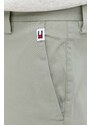 Kalhoty Tommy Jeans pánské, zelená barva, ve střihu chinos
