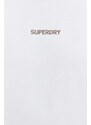 Bavlněné tričko Superdry bílá barva, s aplikací