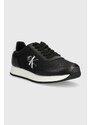 Sneakers boty Calvin Klein Jeans RUNNER LOW LACE MIX ML MET černá barva, YW0YW01370