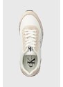 Sneakers boty Calvin Klein Jeans RUNNER LOW LACE MIX ML MET béžová barva, YW0YW01370