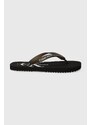 Žabky Calvin Klein Jeans BEACH SANDAL MONOLOGO TPU dámské, černá barva, na plochém podpatku, YW0YW01246