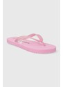 Žabky Calvin Klein Jeans BEACH SANDAL MONOLOGO TPU dámské, růžová barva, na plochém podpatku, YW0YW01246