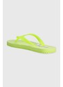 Žabky Calvin Klein Jeans BEACH SANDAL MONOLOGO TPU dámské, zelená barva, na plochém podpatku, YW0YW01246