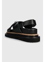Kožené sandály Kurt Geiger London Orson Cross Strap Sandal dámské, černá barva, na platformě, 9992200109