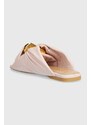 Kožené pantofle JW Anderson Corner Heel dámské, růžová barva, ANW42061A