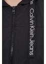 Bunda Calvin Klein Jeans dámská, černá barva, přechodná, oversize
