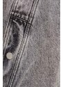 Džínová bunda Desigual TAE dámská, šedá barva, přechodná, oversize, 24SWED38