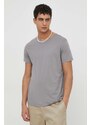 Bavlněné tričko Levi's 2-pack šedá barva