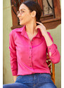 armonika Women's Fuchsia Long Sleeve Plain Shirt