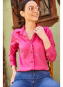 armonika Women's Fuchsia Long Sleeve Plain Shirt