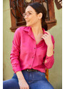 armonika Women's Fuchsia Long Sleeve Plain Shirt